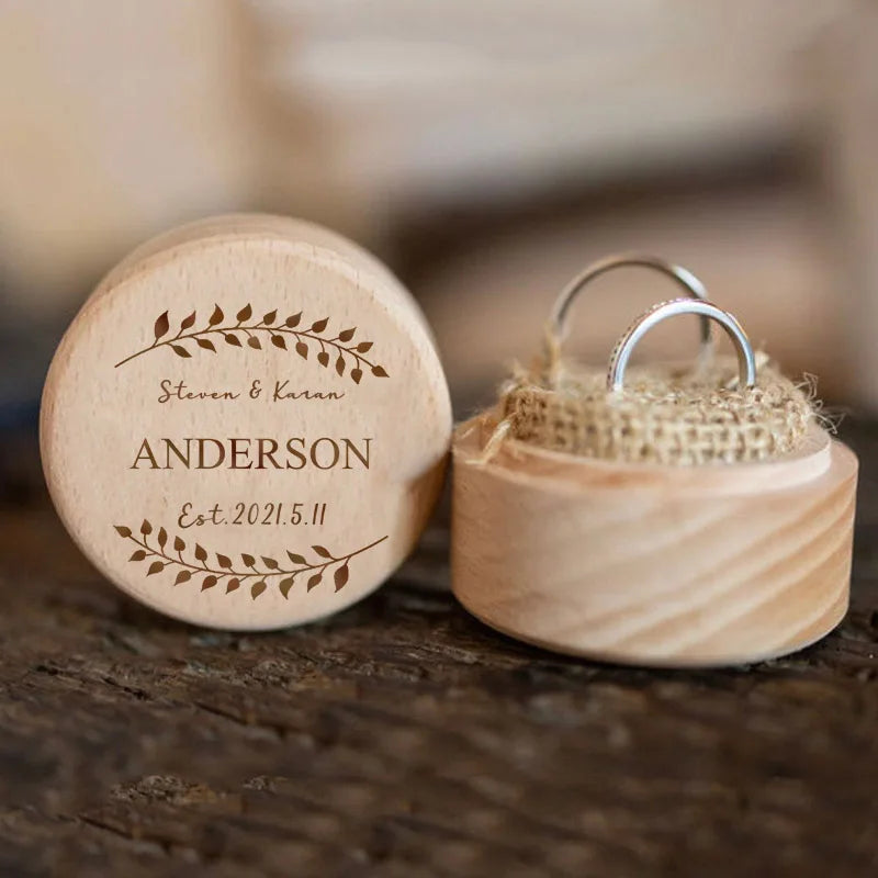 Personalized Ring Box Wedding Engagement Ring Storage 
Custom Wooden Ring box Engraved Wedding Vows