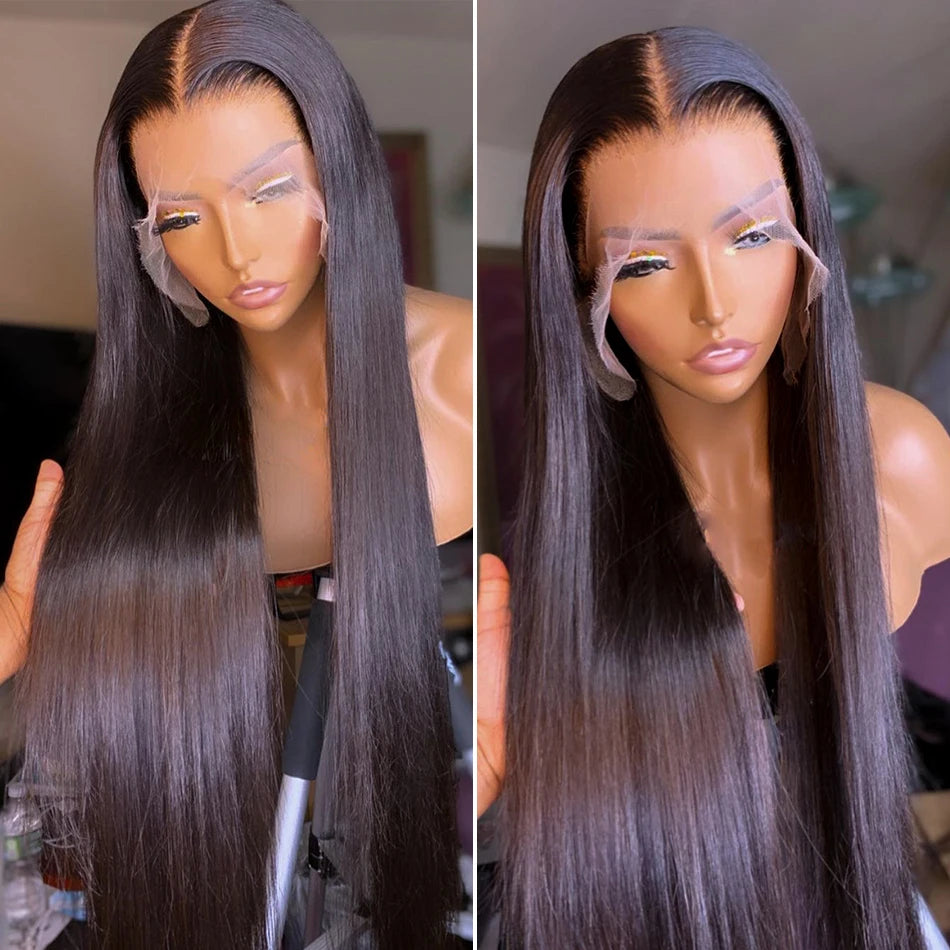 Brazilian bone straight 100% human hair 
Glueless 13x6 lace frontal bob wig
200% Density