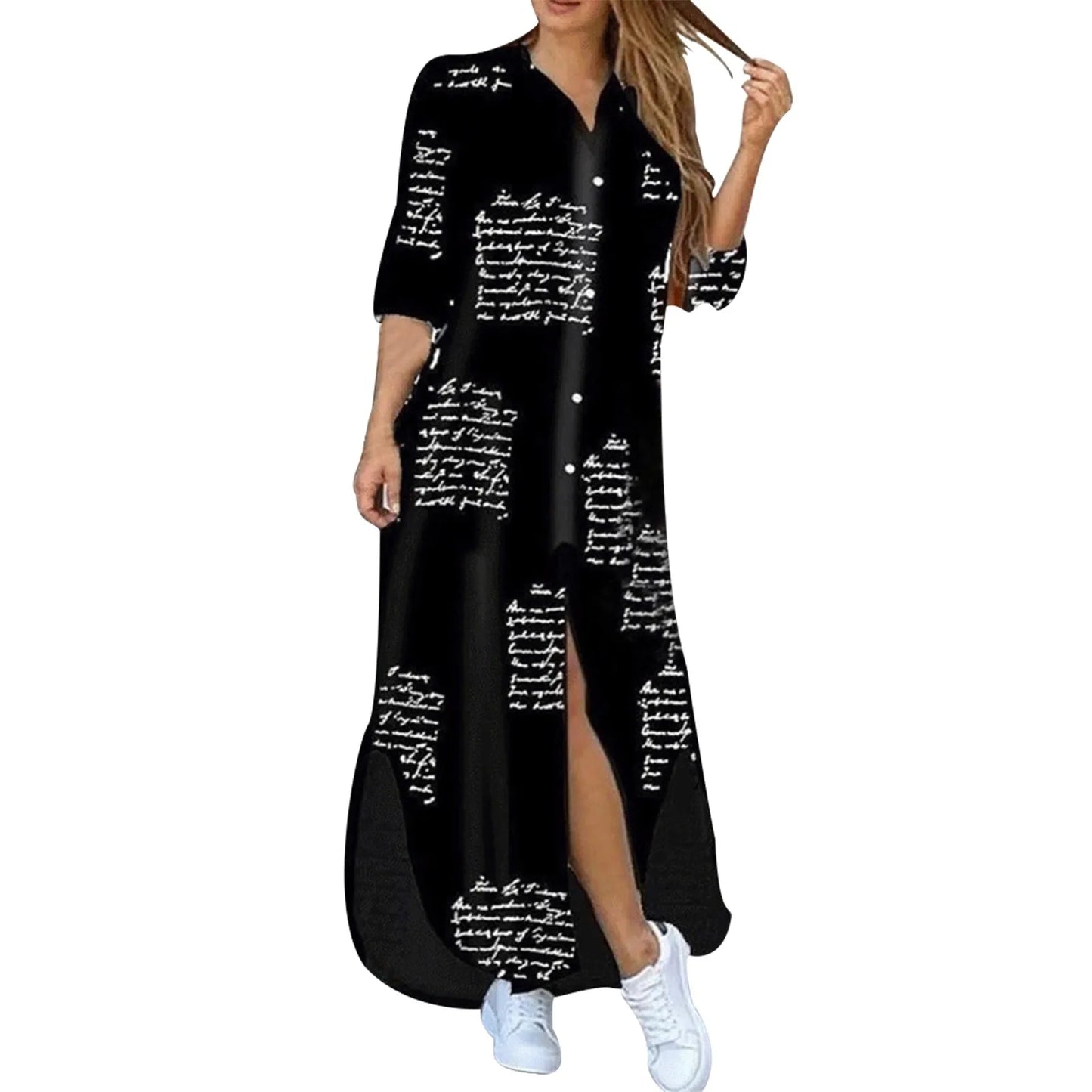 Elegant Shirt Dress Women 
Long Sleeve/Button