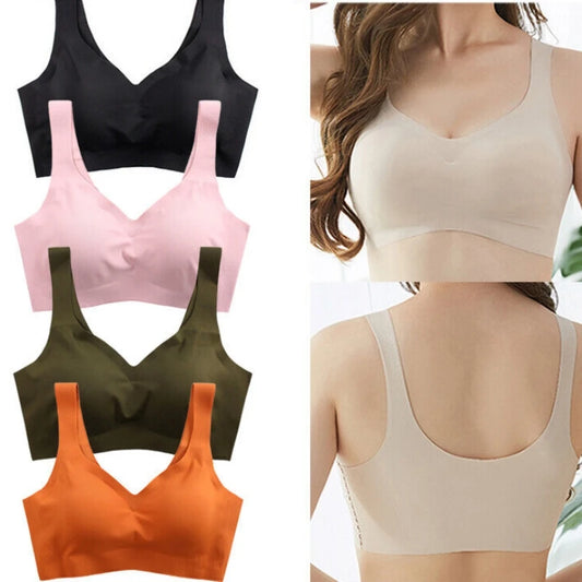 Seamless Ice Silk Bra Removable Chest Pad