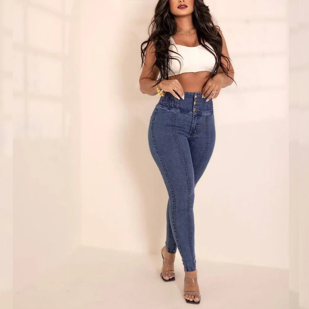 New High Waist Stretch Jeans