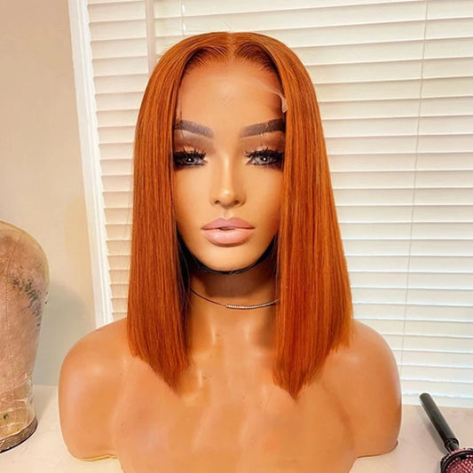 100% Human Hair Ginger Orange 
Brazilian Bone Straight Lace