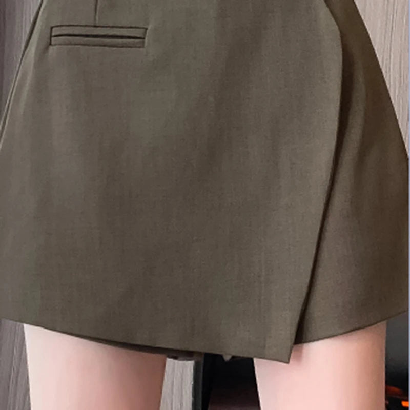 Short & skirt With Belt 2024 
High Waist Elegant Fashion