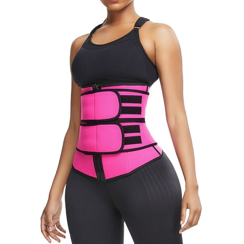 Cross-border Women's Zipper Belly Band Neoprene Body Shaper New Violently Sweat Belt Bodybuilding Sports Waistband