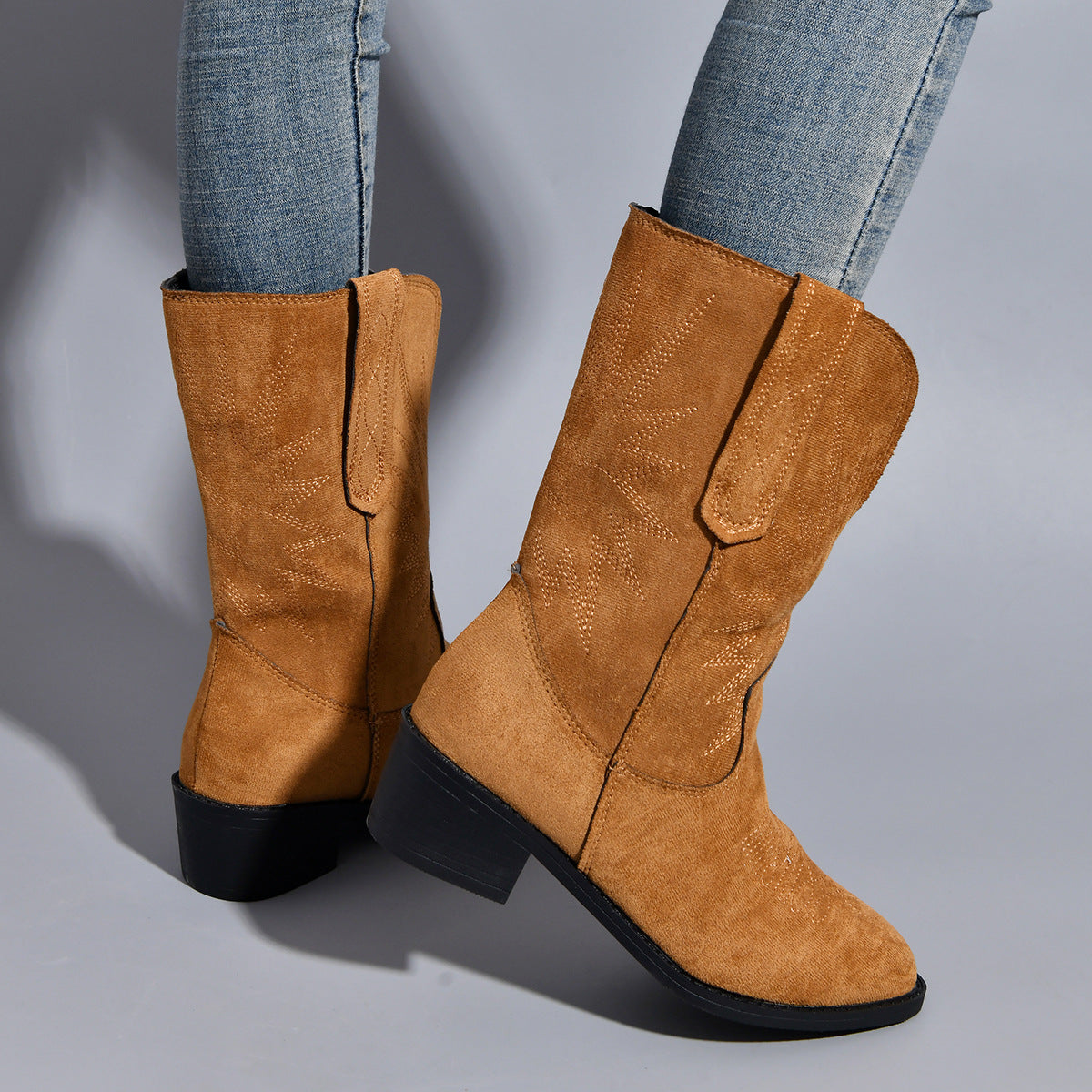 Point Toe Block Heel Boots