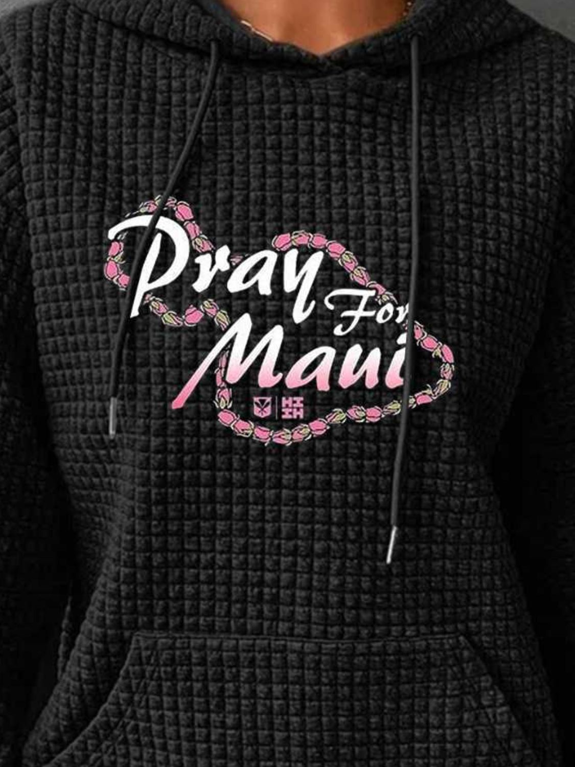 Full Size PRAY FOR MAUI Graphic  Drawstring Long Sleeve Hoodies