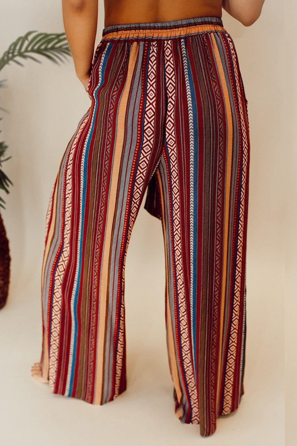 Printed Tied Wide Leg Pants