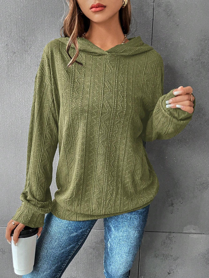 Textured Dropped Shoulder Hoodie