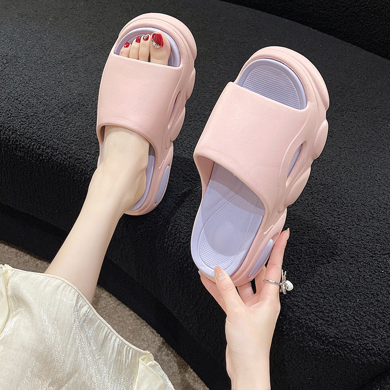 High Heel Couples Sandals Women's Leisure Sports Fashion Trending Comfortable Soft Back Thick Back Beach