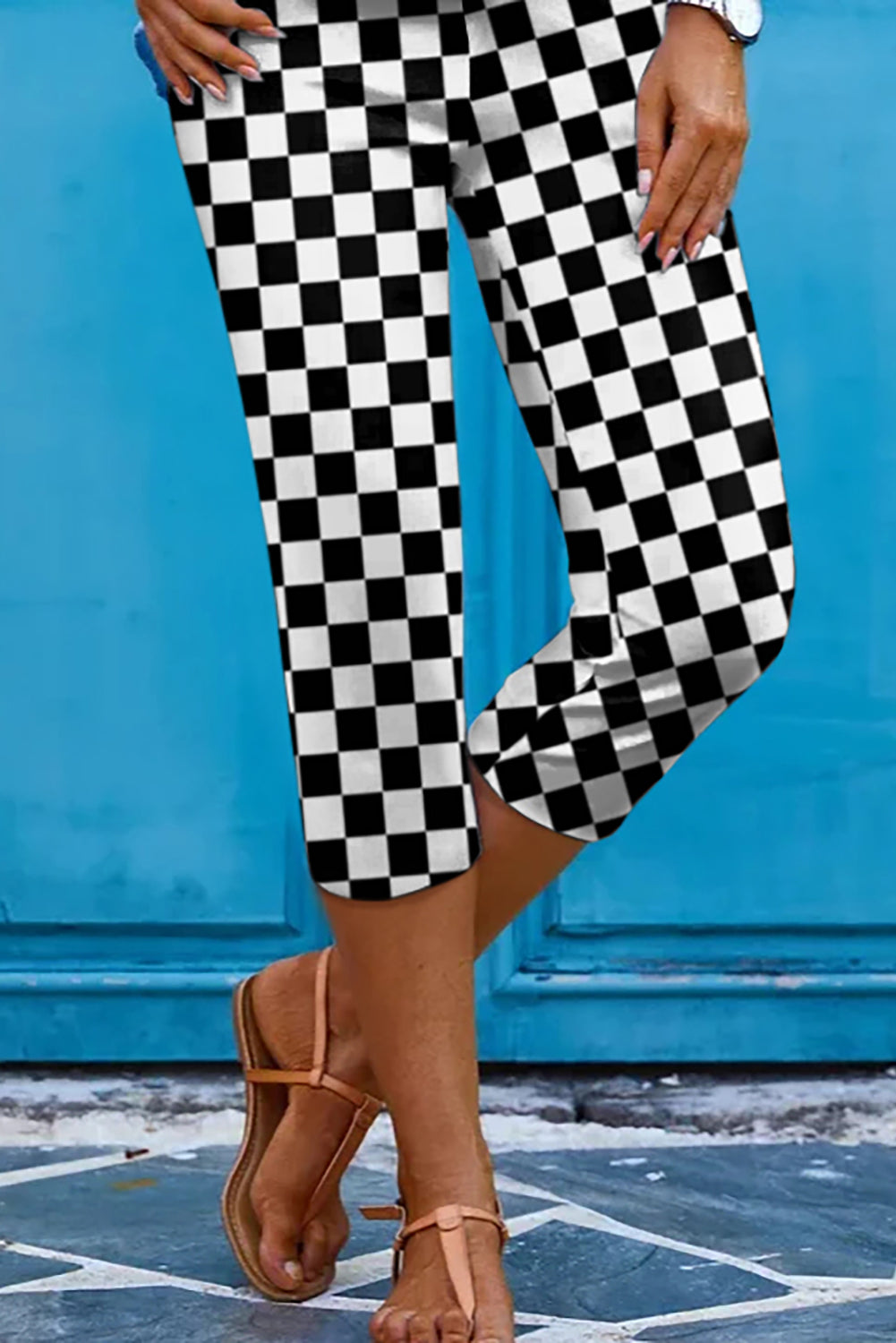 Checkered Skinny Capris