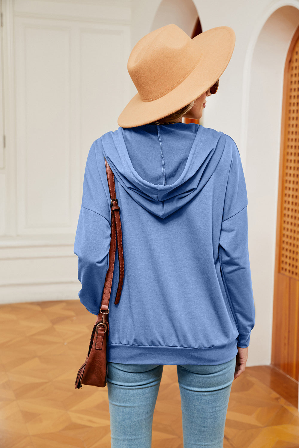 Quarter-Snap Drawstring Hoodie