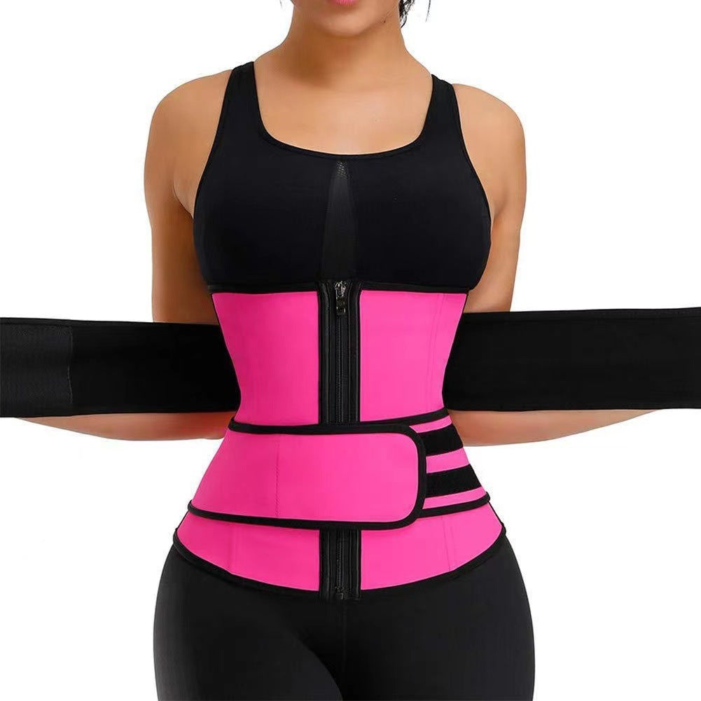 Cross-border Women's Zipper Belly Band Neoprene Body Shaper New Violently Sweat Belt Bodybuilding Sports Waistband