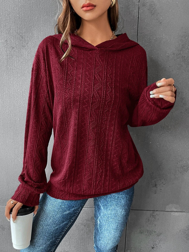 Textured Dropped Shoulder Hoodie